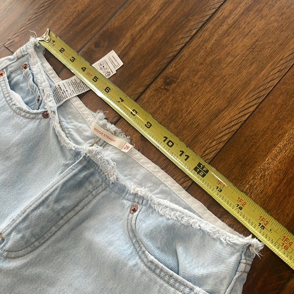 Levis Jeans Wedgie Straight No Waistband light wash raw hem button fly sz 29 - Picture 12 of 17